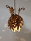 Mid-Century Italian Gilt Metal Pendant Lamp with Leaves from Hans Kögl, 1960s, Imagen 13