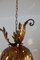 Mid-Century Italian Gilt Metal Pendant Lamp with Leaves from Hans Kögl, 1960s, Image 11