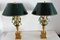Mid-Century French Table Lamps with Metal Flowers and Green Glass by Maison Charles, 1970s, Set of 2 8