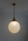 Mid-Century Italian Murano Glass Globe Pendant Lamp with Brass Details, Immagine 4