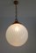 Mid-Century Italian Murano Glass Globe Pendant Lamp with Brass Details, Image 9