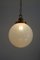 Mid-Century Italian Murano Glass Globe Pendant Lamp with Brass Details 12