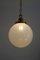 Mid-Century Italian Murano Glass Globe Pendant Lamp with Brass Details, Image 12