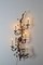 Italian Murano Floral Brass and Glass Wall Sconce, 1960s 9