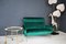 Mid-Century Italian Sofa or Settee in Green Velvet with Brass Tips, 1950s, Image 17