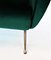 Mid-Century Italian Sofa or Settee in Green Velvet with Brass Tips, 1950s, Immagine 12