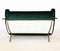 Mid-Century Italian Sofa or Settee in Green Velvet with Brass Tips, 1950s, Image 13