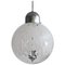 Italian Murano Glass Globe and Chrome Pendant Lamp, 1970s 1