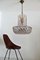 Lámpara de araña italiana modernista en cascada de cristal de Murano de latón y cristal, Imagen 3