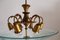 Italian Brass and Crystal Glass Chandelier, 1950s 4