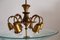 Italian Brass and Crystal Glass Chandelier, 1950s, Image 4