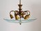 Italian Brass and Crystal Glass Chandelier, 1950s, Image 13