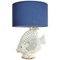 Large Italian Ceramic Fish Lamp with Brass Details, 1960s, Image 1