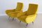 Vintage Italian Armchairs in Yellow Velvet and Brass with Stiletto Feet, 1950s, Set of 2 17