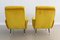 Vintage Italian Armchairs in Yellow Velvet and Brass with Stiletto Feet, 1950s, Set of 2 8