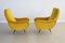 Vintage Italian Armchairs in Yellow Velvet and Brass with Stiletto Feet, 1950s, Set of 2 4