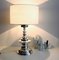 Italian Silver Plated Bronze Table Lamp, 1970s, Imagen 2