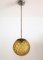 Italian Art Deco Pendant Lamp with Frosted Glass Globe, 1940s, Immagine 3