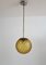 Italian Art Deco Pendant Lamp with Frosted Glass Globe, 1940s, Immagine 8