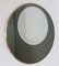 Italian Round Wall Mirror with Double Glass in Olive Green and Brass Frame, 1970s 2