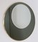 Italian Round Wall Mirror with Double Glass in Olive Green and Brass Frame, 1970s, Imagen 2