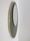 Italian Round Wall Mirror with Double Glass in Olive Green and Brass Frame, 1970s, Image 6