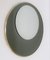 Italian Round Wall Mirror with Double Glass in Olive Green and Brass Frame, 1970s, Image 15