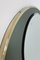 Italian Round Wall Mirror with Double Glass in Olive Green and Brass Frame, 1970s, Imagen 9