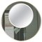 Italian Round Wall Mirror with Double Glass in Olive Green and Brass Frame, 1970s, Image 1
