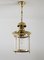 Italian Brass and Glass Pendant Lamp, 1970s, Imagen 10