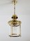 Italian Brass and Glass Pendant Lamp, 1970s, Imagen 2