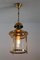 Italian Brass and Glass Pendant Lamp, 1970s, Immagine 7