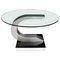 Vintage Italian Dining Table in Stainless Steel and Crystal Glass, 1970s, Image 1