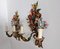 Vintage French Tole Floral Wall Sconces with Hand-Painted Flowers, Set of 2 13