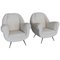 Set of Italian Armchairs with Brass Stiletto Feet, 1960s 1