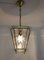 Vintage Italian Lantern in Crystal Cut Glass and Brass, 1950s, Immagine 3