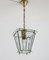 Vintage Italian Lantern in Crystal Cut Glass and Brass, 1950s 2