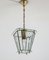 Vintage Italian Lantern in Crystal Cut Glass and Brass, 1950s, Immagine 2