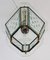 Vintage Italian Lantern in Crystal Cut Glass and Brass, 1950s, Imagen 18