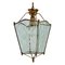 Vintage Italian Lantern in Crystal Cut Glass and Brass, 1950s, Imagen 1
