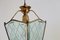 Vintage Italian Lantern in Crystal Cut Glass and Brass, 1950s, Imagen 9