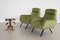 Italian Armchairs in Green Velvet, 1960s, Set of 2 3
