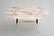 Italian Coffee Table with Pink and Grey Marble and Brass Feet, 1950s 5