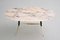 Italian Coffee Table with Pink and Grey Marble and Brass Feet, 1950s, Image 5