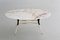 Italian Coffee Table with Pink and Grey Marble and Brass Feet, 1950s 7