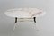 Italian Coffee Table with Pink and Grey Marble and Brass Feet, 1950s, Image 7