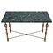 Italian Coffee Table with Marble Top and Brass Base, 1950s, Image 1