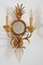 Gilt Wall Sconces with Mirror and Leaves by Hans Kögl, 1970s, Set of 3, Image 4