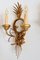 Gilt Wall Sconces with Mirror and Leaves by Hans Kögl, 1970s, Set of 3 6