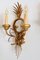 Gilt Wall Sconces with Mirror and Leaves by Hans Kögl, 1970s, Set of 3, Immagine 6